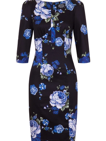 Hľadáte originálny a nezvyčajný darček? Obdarovaného zaručene prekvapí Čierne retro puzdrové šaty s rukávom